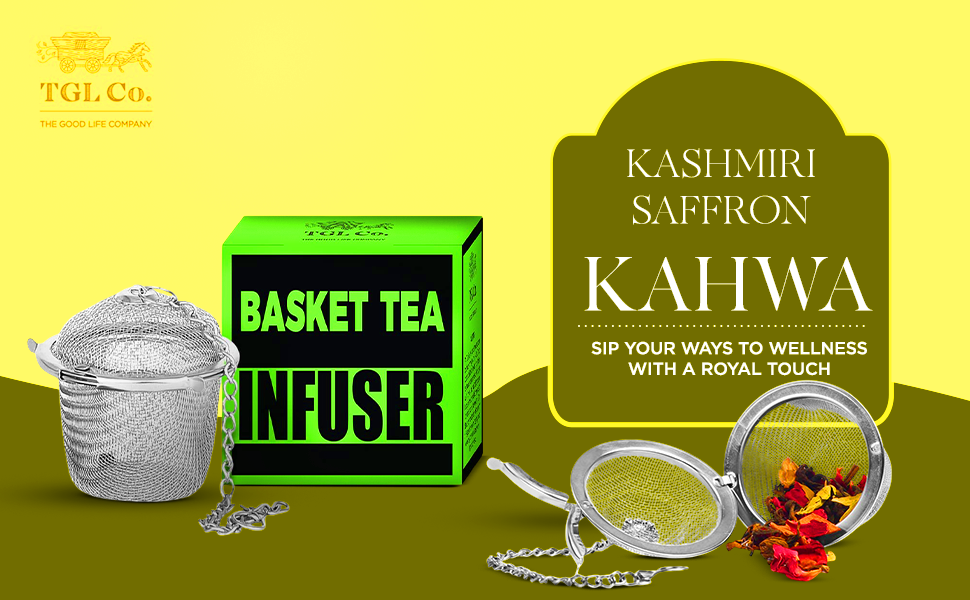 TGL Co. Stainless Steel Basket Tea Infuser (Pack of 1) | Durable Teapot Green Tea Filter | Perfect for Loose Leaf Tea Brewing