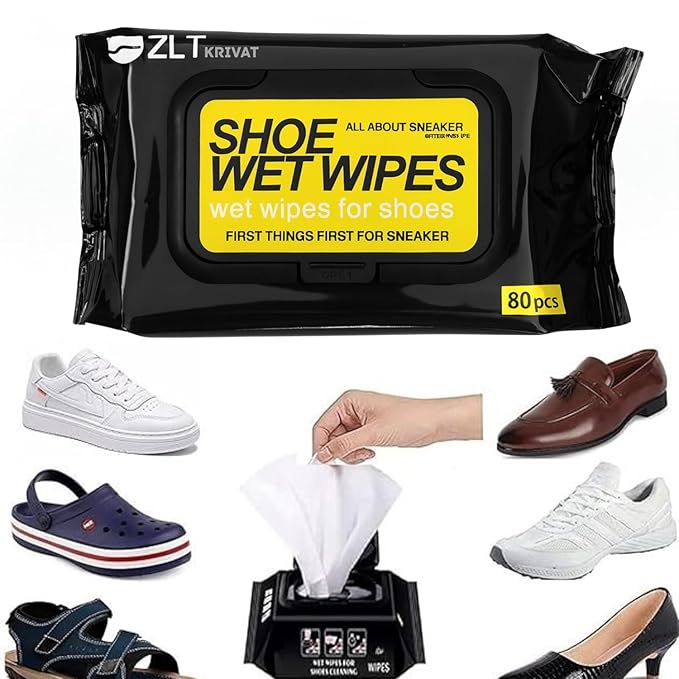 Shoe Wipes (80 Wipes) Sneaker Wipes Instant Sneaker Cleaner Shoe Cleaning Wipes Sneaker Wipes for Shoes Quick Remove Dirt Stain Shoe Cleaner Wipes Shoe Wipes for Sneakers Cleaning Kit