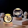 Desidiya Galaxy 3D Crystal Ball Night Light with Wooden Base - LED USB Table Lamp for Kids, Teens, and Home Decor