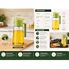 Oil Spray Bottle for Cooking – Sprayer & Dispenser for Kitchen Use, Air Fryer, BBQ, Salad, Dosa, and Frying | Refillable Mister Bottle | Multicolor (2 in 1 Oil Sprayer and Dispenser Bottle)
