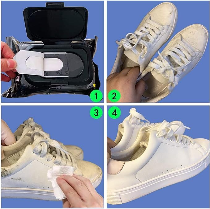Shoe Wipes (80 Wipes) Sneaker Wipes Instant Sneaker Cleaner Shoe Cleaning Wipes Sneaker Wipes for Shoes Quick Remove Dirt Stain Shoe Cleaner Wipes Shoe Wipes for Sneakers Cleaning Kit