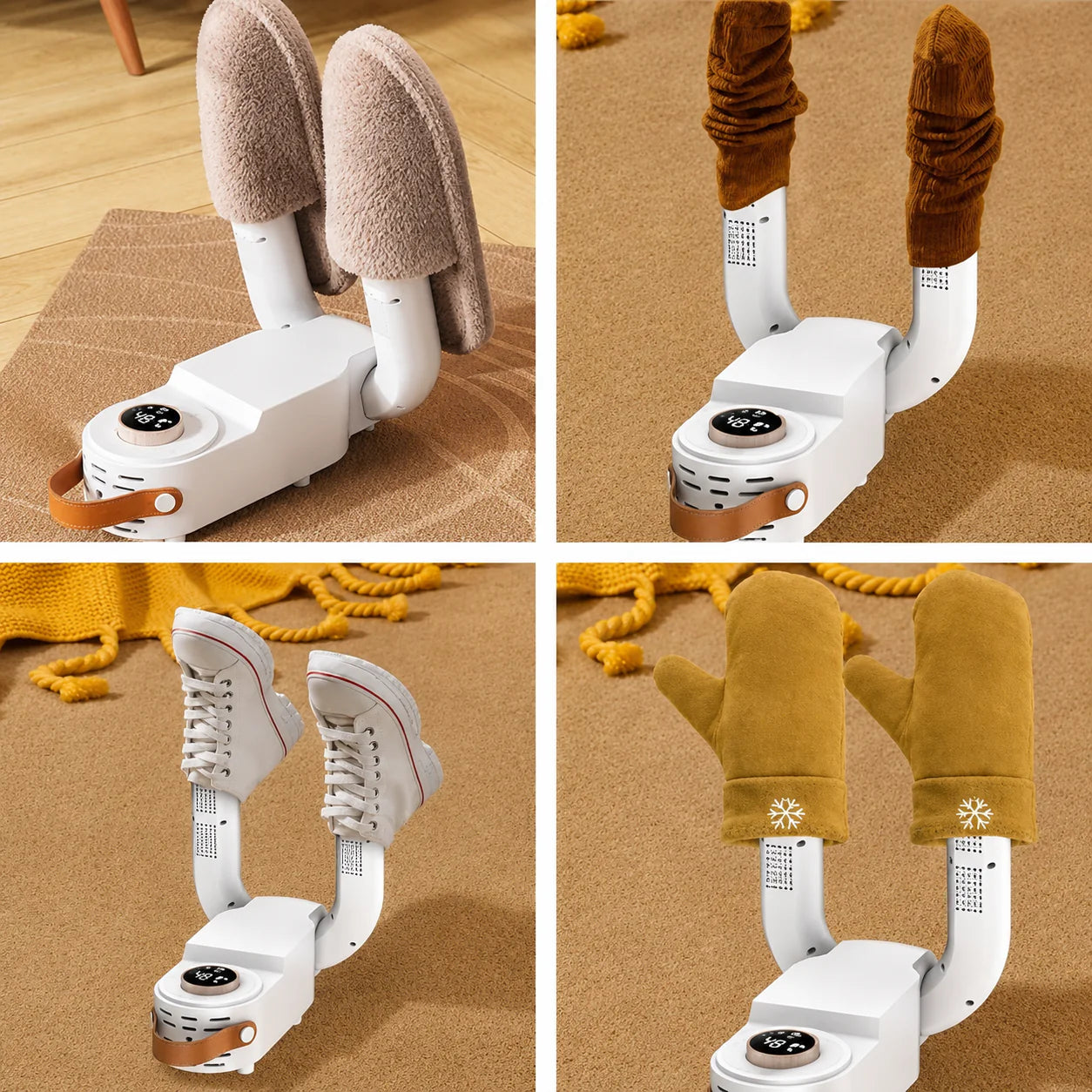 Electric Shoe Dryer Machine with PTC 48°C Heating & UV Sterilization | Portable Fast Drying Shoe Dryer for Home Adjustable Timer, 360° Air Circulation for Shoes, Boots & Sneakers (White)
