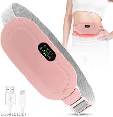 Portable Cordless Heating Pad for Menstrual Cramps Relief for Women | Rechargeable Period Pain Relief Belt | 3 Heat Levels & 4 Massage Modes | Belly & Back Warmer (Pink)