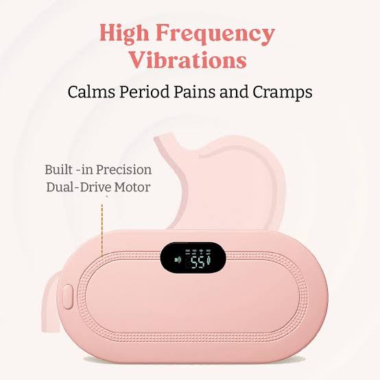 Portable Cordless Heating Pad for Menstrual Cramps Relief for Women | Rechargeable Period Pain Relief Belt | 3 Heat Levels & 4 Massage Modes | Belly & Back Warmer (Pink)