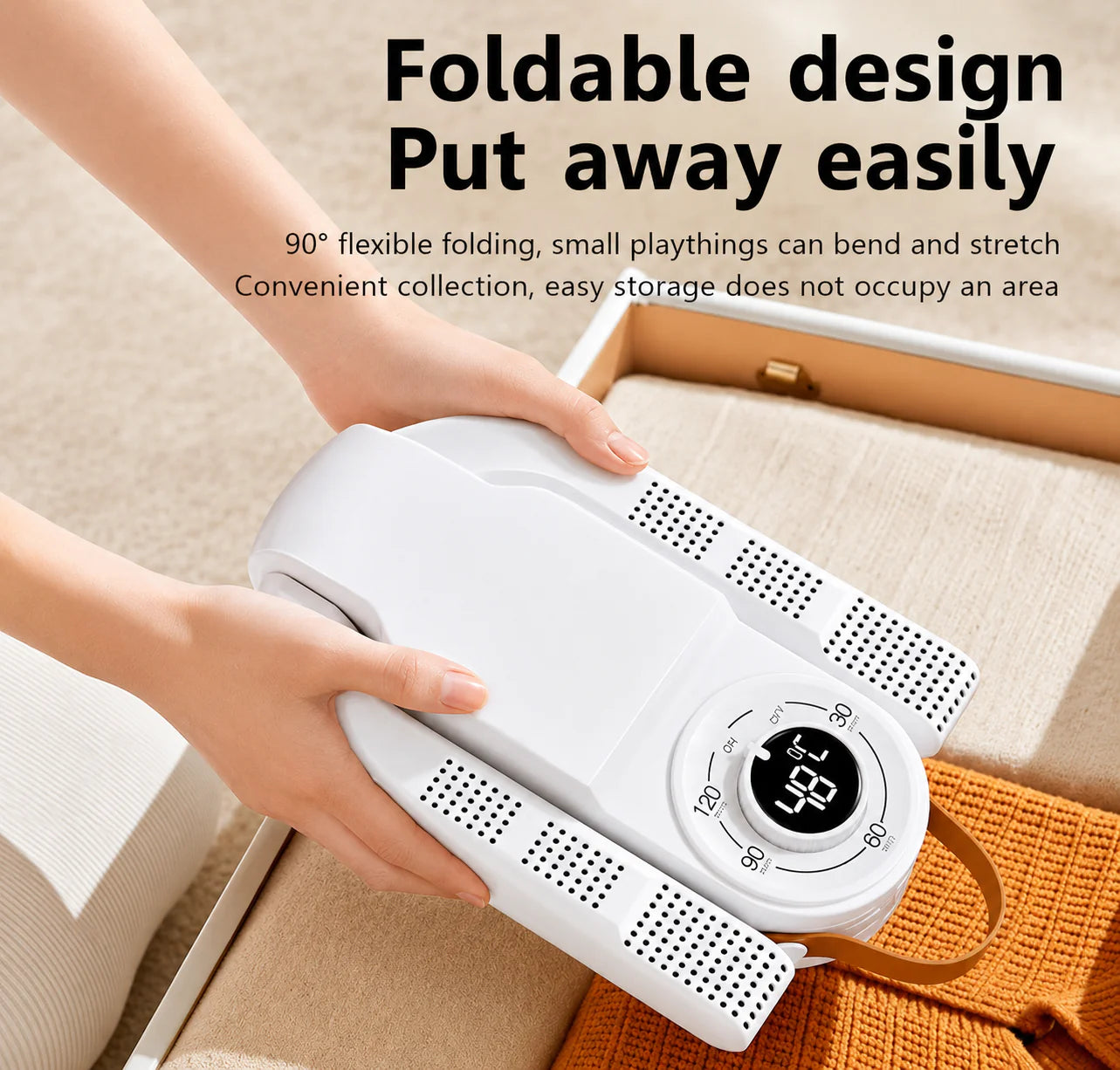 Electric Shoe Dryer Machine with PTC 48°C Heating & UV Sterilization | Portable Fast Drying Shoe Dryer for Home Adjustable Timer, 360° Air Circulation for Shoes, Boots & Sneakers (White)