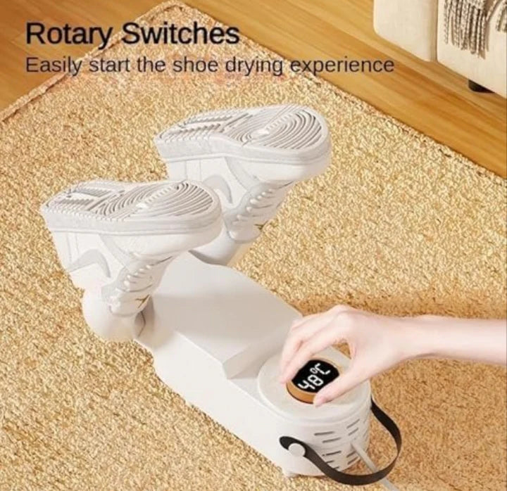Electric Shoe Dryer Machine with PTC 48°C Heating & UV Sterilization | Portable Fast Drying Shoe Dryer for Home Adjustable Timer, 360° Air Circulation for Shoes, Boots & Sneakers (White)